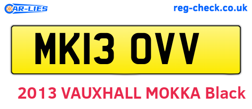 MK13OVV are the vehicle registration plates.