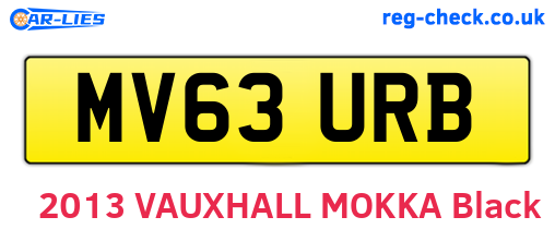 MV63URB are the vehicle registration plates.