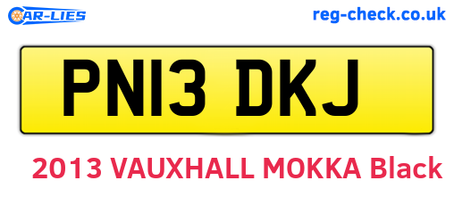 PN13DKJ are the vehicle registration plates.