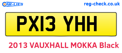 PX13YHH are the vehicle registration plates.