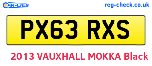 PX63RXS are the vehicle registration plates.
