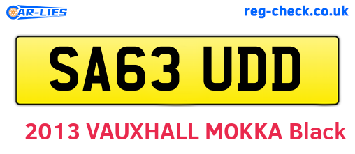 SA63UDD are the vehicle registration plates.