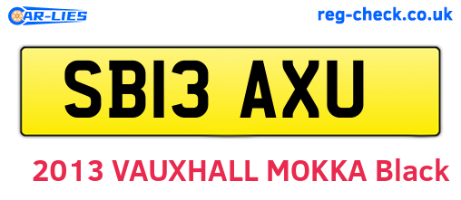 SB13AXU are the vehicle registration plates.