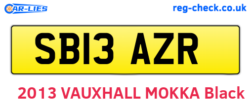 SB13AZR are the vehicle registration plates.