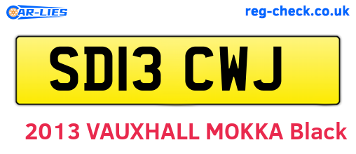 SD13CWJ are the vehicle registration plates.