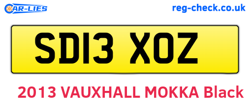 SD13XOZ are the vehicle registration plates.