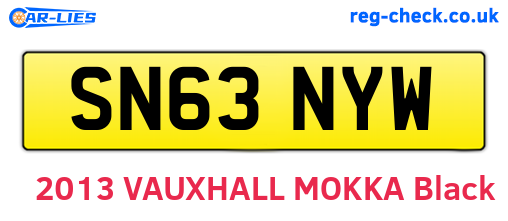 SN63NYW are the vehicle registration plates.
