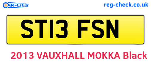 ST13FSN are the vehicle registration plates.