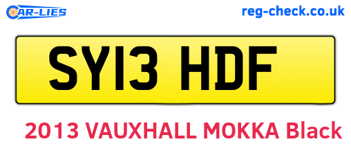 SY13HDF are the vehicle registration plates.