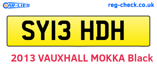 SY13HDH are the vehicle registration plates.