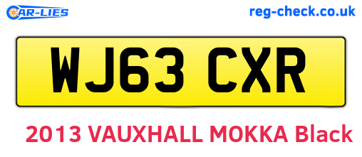 WJ63CXR are the vehicle registration plates.