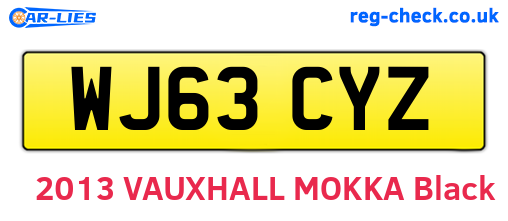 WJ63CYZ are the vehicle registration plates.