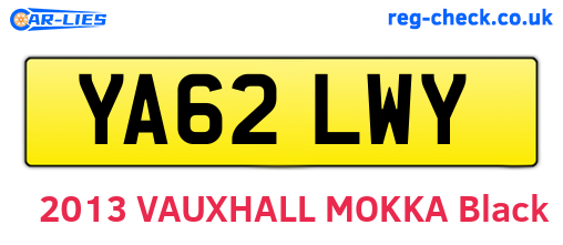 YA62LWY are the vehicle registration plates.