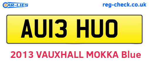 AU13HUO are the vehicle registration plates.