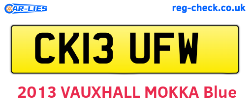 CK13UFW are the vehicle registration plates.