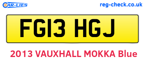 FG13HGJ are the vehicle registration plates.