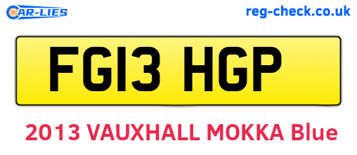 FG13HGP are the vehicle registration plates.