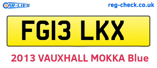 FG13LKX are the vehicle registration plates.