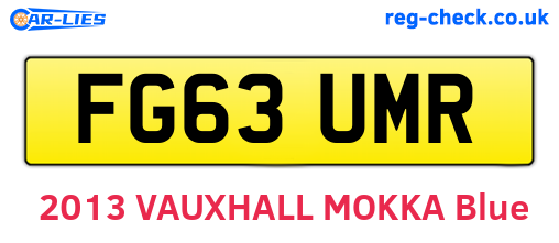 FG63UMR are the vehicle registration plates.