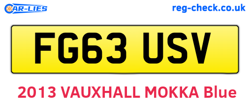 FG63USV are the vehicle registration plates.