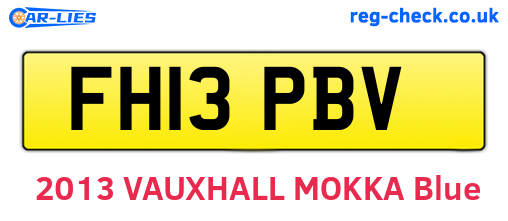 FH13PBV are the vehicle registration plates.