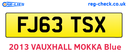 FJ63TSX are the vehicle registration plates.