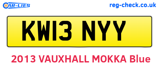 KW13NYY are the vehicle registration plates.