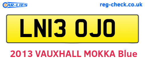 LN13OJO are the vehicle registration plates.