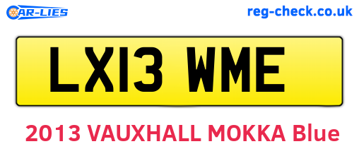 LX13WME are the vehicle registration plates.