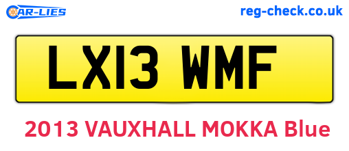 LX13WMF are the vehicle registration plates.