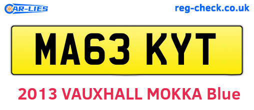 MA63KYT are the vehicle registration plates.
