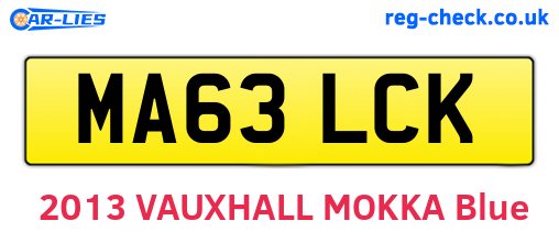MA63LCK are the vehicle registration plates.