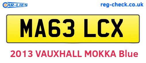 MA63LCX are the vehicle registration plates.