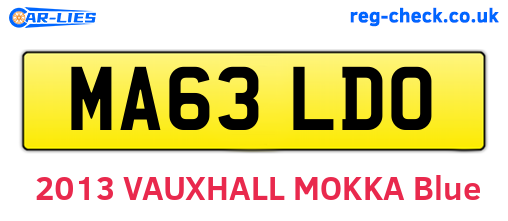 MA63LDO are the vehicle registration plates.