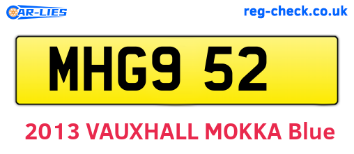 MHG952 are the vehicle registration plates.