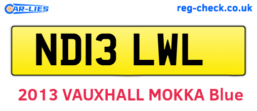 ND13LWL are the vehicle registration plates.