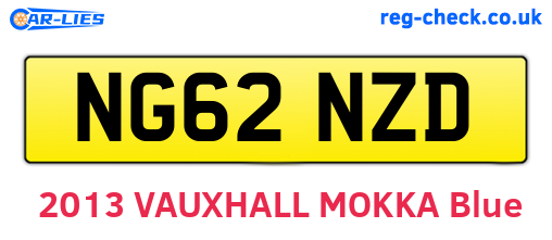 NG62NZD are the vehicle registration plates.