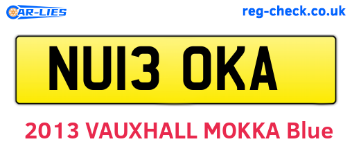 NU13OKA are the vehicle registration plates.