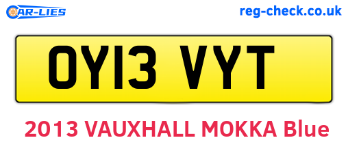 OY13VYT are the vehicle registration plates.