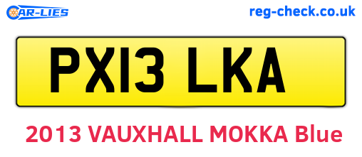 PX13LKA are the vehicle registration plates.