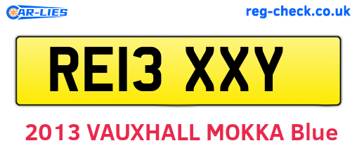 RE13XXY are the vehicle registration plates.