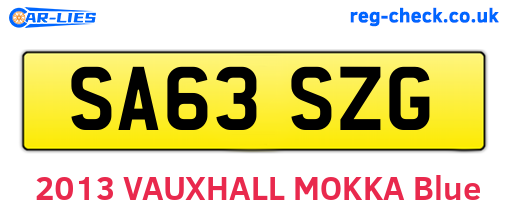 SA63SZG are the vehicle registration plates.