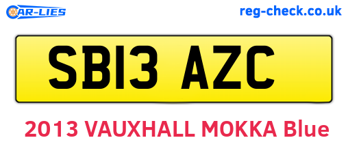SB13AZC are the vehicle registration plates.