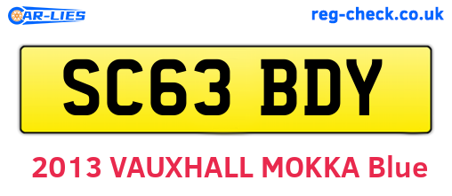 SC63BDY are the vehicle registration plates.