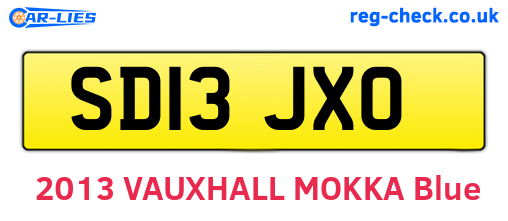 SD13JXO are the vehicle registration plates.