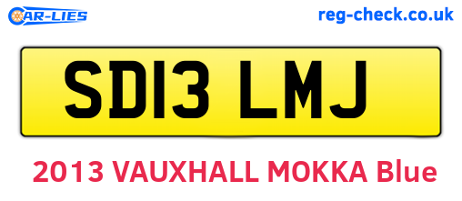 SD13LMJ are the vehicle registration plates.