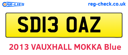 SD13OAZ are the vehicle registration plates.
