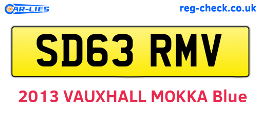 SD63RMV are the vehicle registration plates.
