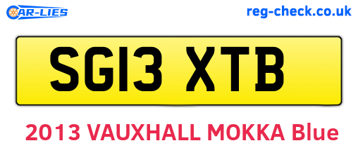 SG13XTB are the vehicle registration plates.
