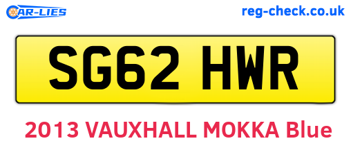 SG62HWR are the vehicle registration plates.